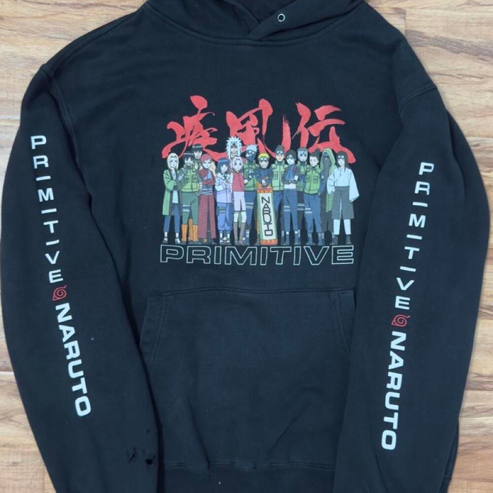 Primitive x Naruto Black Anime Graphic Pullover Hoodie